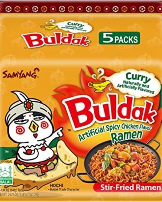 Samyang 5-pak a 140 g. hot chicken flavor ramen buldak curry
